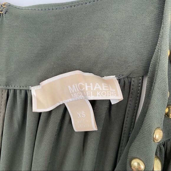 Michael Kors Gold Studded Dress Green XS - Picture 11 of 16
